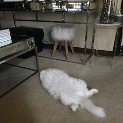 White Fur Stool / Footstool