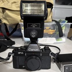 **MINT **Canon F-1 35mm Camera with 3 Canon Lens , And Accessories