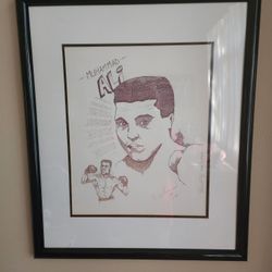 SALE! Rare Muhammad Ali Signed Collectible 1988 Artwork With COA