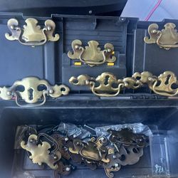 Vintage antique brass Chippendale Style Dresser Draw Pulls ( 14 pieces ) 