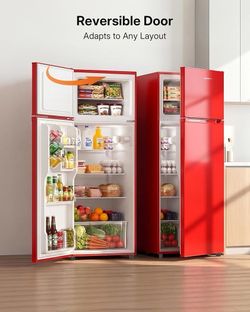 7.7 Cu Ft Refrigerator with Freezer Double Door Fridge