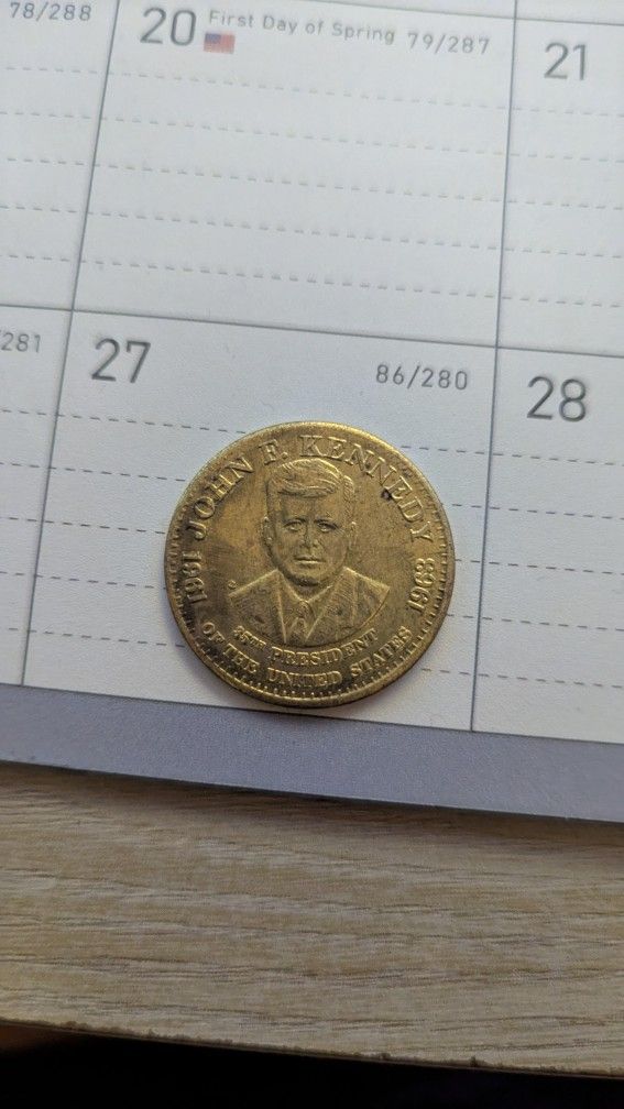 John F Kennedy Commemorative Token