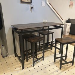 Bar top Table With 4 Chairs