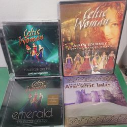 Celtic Woman LOT: Emerald: Musical Gems CD & Concert DVD + A New Journey DVD + Maty Endee Ancient Isle CD