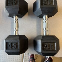 Rogue Fitness Poly Hex Dumbbells 45 Pounds