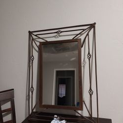 Large Wrought Lron Colonial Mirror