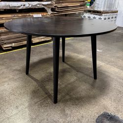 Black round table