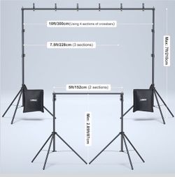 Backdrop stand for parties kit 10x7ft