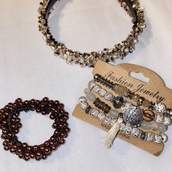 Headband Hair Tie And Bracelets Set