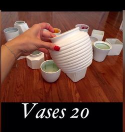 20 vases for party. White