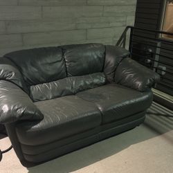 Green Leather Sofa For Free Pick Up 