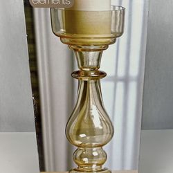 Gold Elements Glass Pedestal Candle Holder