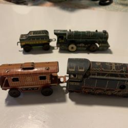 1950s Small Wind Up Trains
