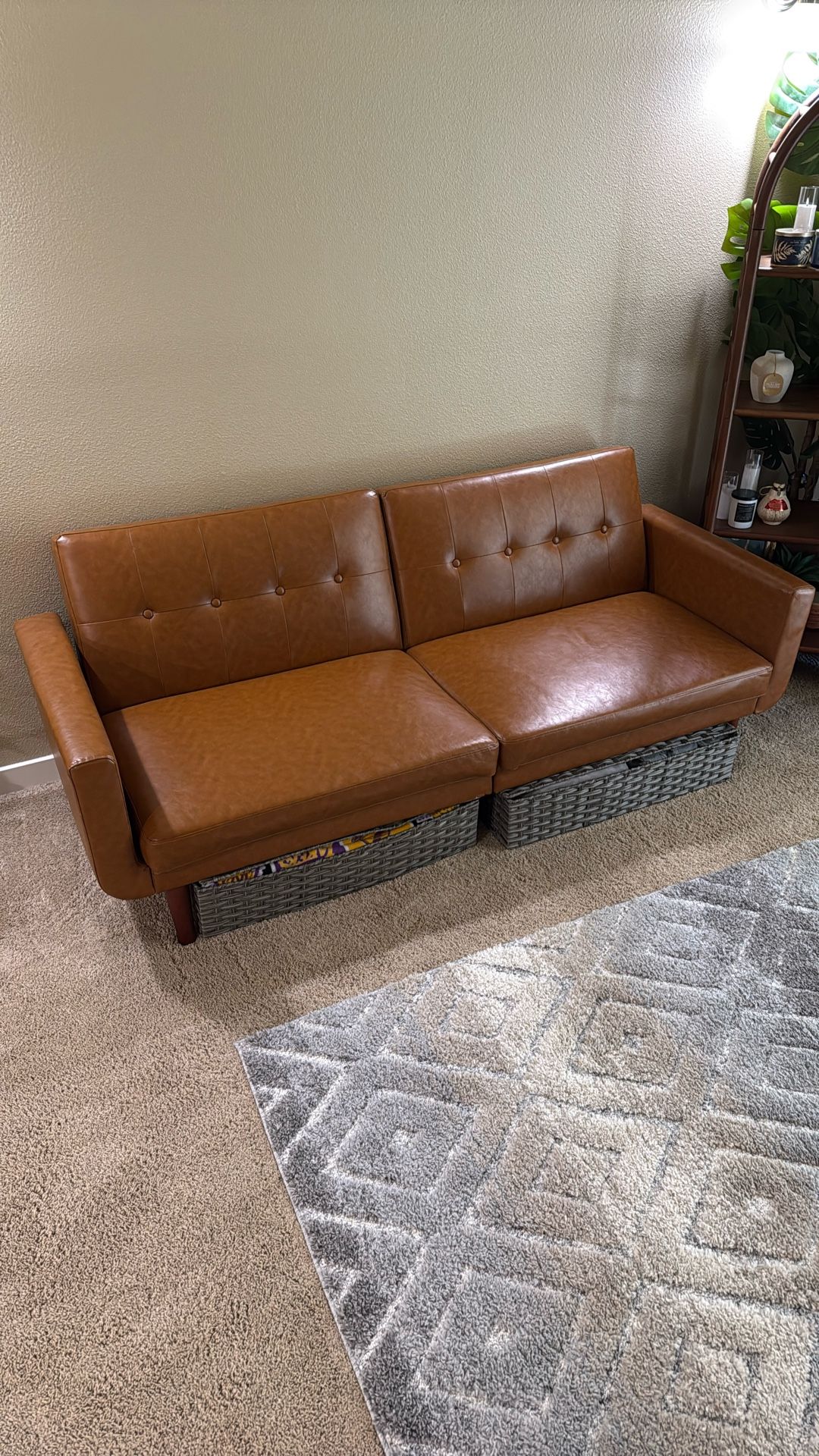 Brown/Faux Leather couch