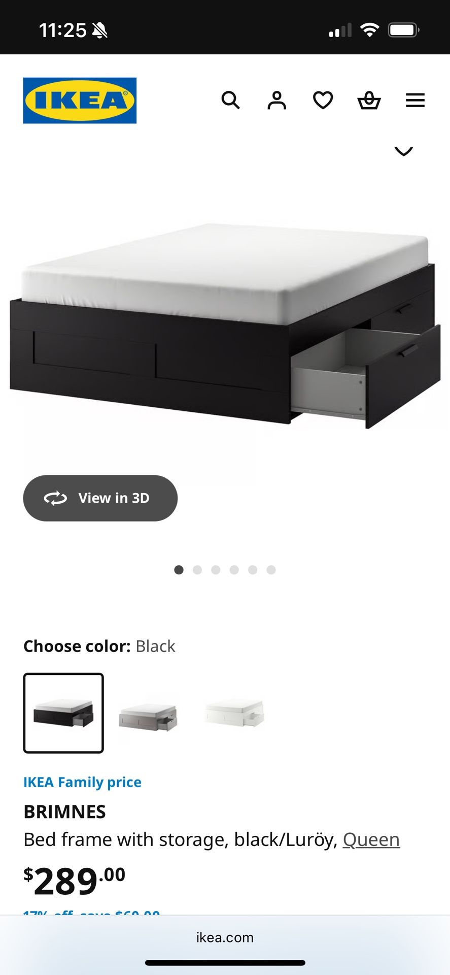 Queen IKEA Brimnes Bed Frame