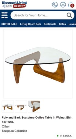 Poly and Bark Sculpture Coffee Table in Walnut