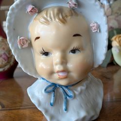 Vintage Ucagco Japan 1950's Baby Head Vase, Planter