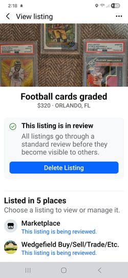 Football cards graded