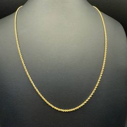 14k solid yellow gold 22” Rope chain Necklace 6.1 grams 1.8mm