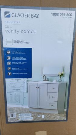 Glacier Bay Bannister 36 in Vanity Combo Pearl Gray