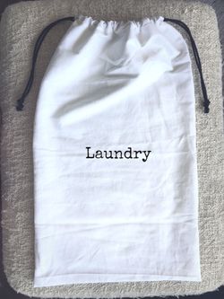 Linen Travel Embroidered  Lined / everyday / bridal laundry bag