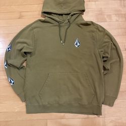 Volcom olive green hoodie with black accents