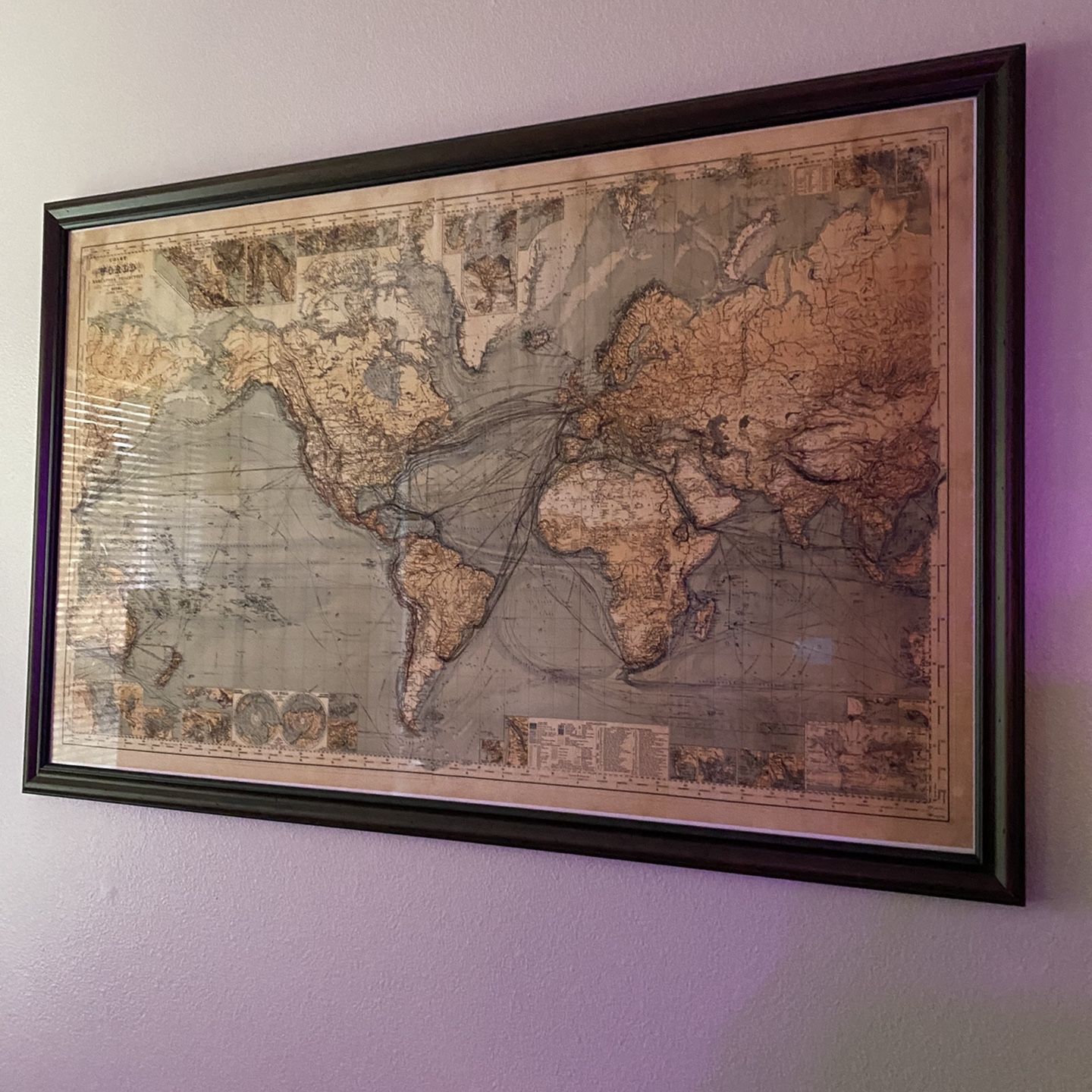 1882 Vintage World Map - Print
