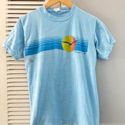 Vintage 70’s 1980s Distressed Hawaii Souvenir Blue T-shirt