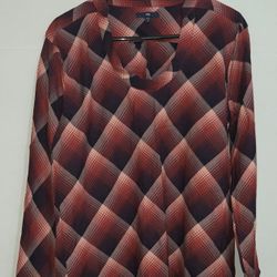  Women's Gap Tunic in Brick Plaid, size M