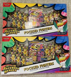 Pokemon  Ascended Heroes Focused Fighters Premium Collection Factory Sealed X2