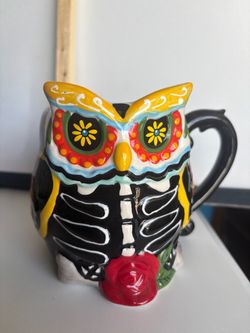 Day of the Dead Owl Ceramic Mug