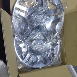 Silver Wheel Hubcaps Set
