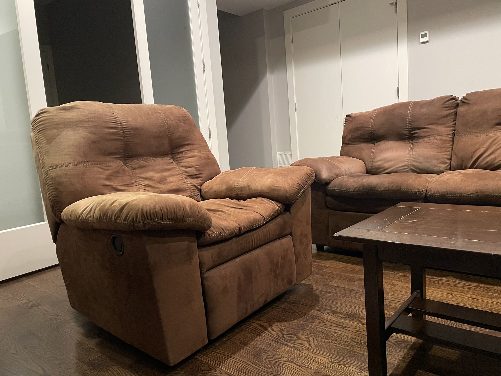 FREE Couch with Recliner Loveseat, with Coffee Table