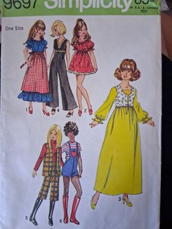 simplicity  sewing  barbie   clothes  pattern