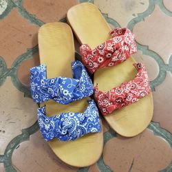 Bamboo Bandana Flat Sandals Double Knot