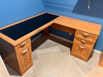 Desk and file cabinet