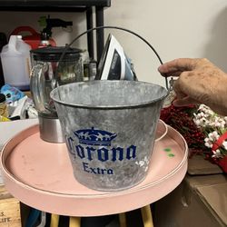 Corona Ice  Bucket Metal 2-Sided In Great Condition
