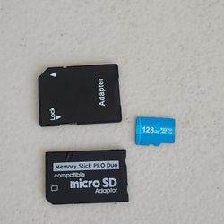 Micro SD Card 128 GB With Adapter Memory Stick Pro Duo For Sony PSP
