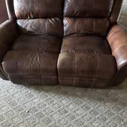 Bassett Love seat Leather Recliner