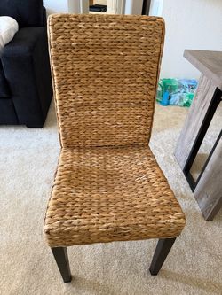 Woven Seagrass Dining Chair x 2