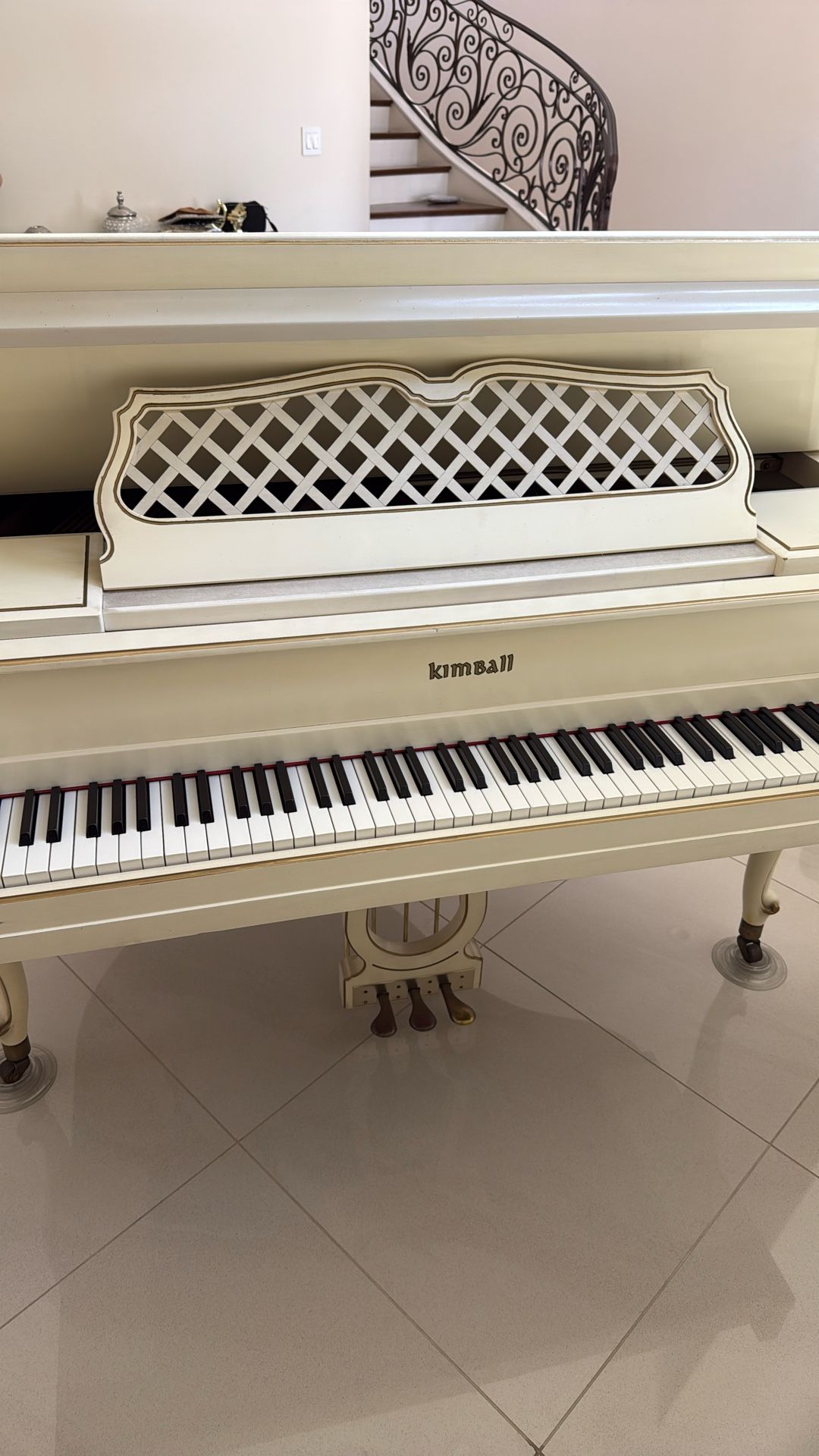 Kimball Piano Pearl White