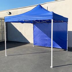 $120 (New in box) Heavy-duty 10x10 ft canopy with (1 sidewall) outdoor ez popup party tent patio shelter w/ carry bag