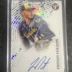 SEND OFFERS Freddy Peralta Autographed Baseball Card 