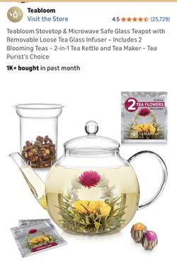 New  Teabloom New Glass Teapot