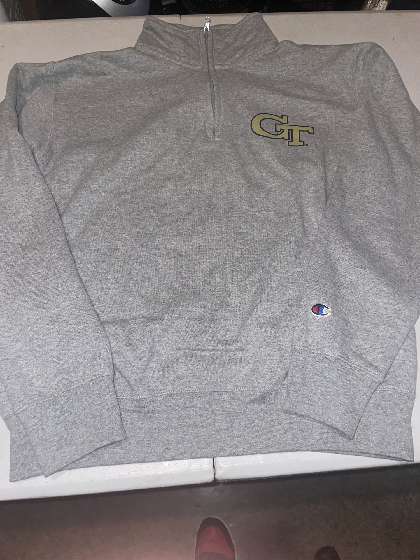 Champion Georgia Tech Yellow Jackets 1/4 Zip Pullover Mens Size Medium Black