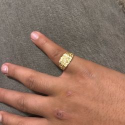 Gold Nugget Pinky Ring