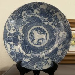 Vintage blue&white decorative plate 