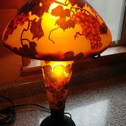 Table Lamp.. Blown Glass... Sand Blast Etched