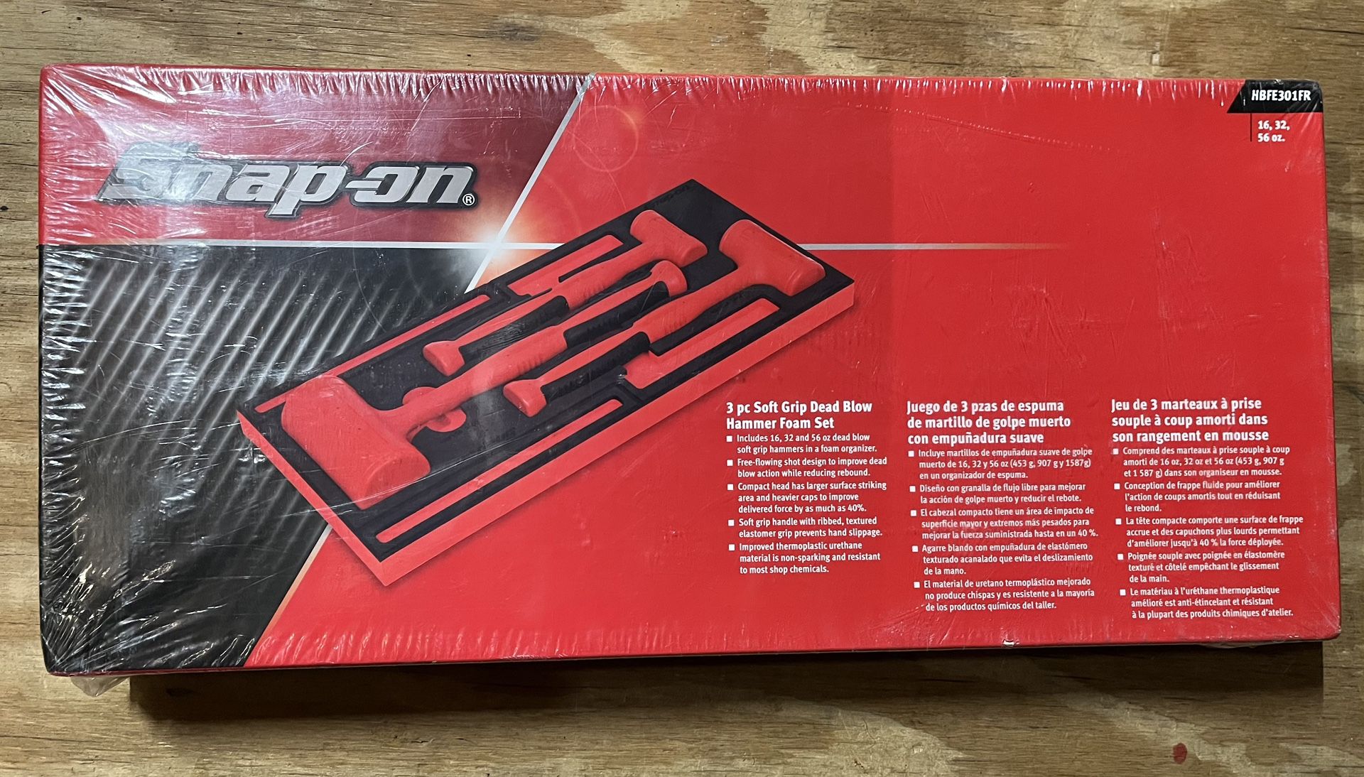 Snap-on 3 PC Soft Grip Dead Blow Hammer Foam Set