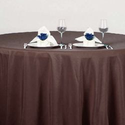 Chocolate Color 132” round Tablecloths 